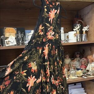 Free people Floral Black Dress